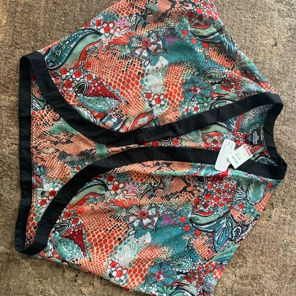 Angie brand Sheer Vibrant Flower / Paisley Print Tunic
